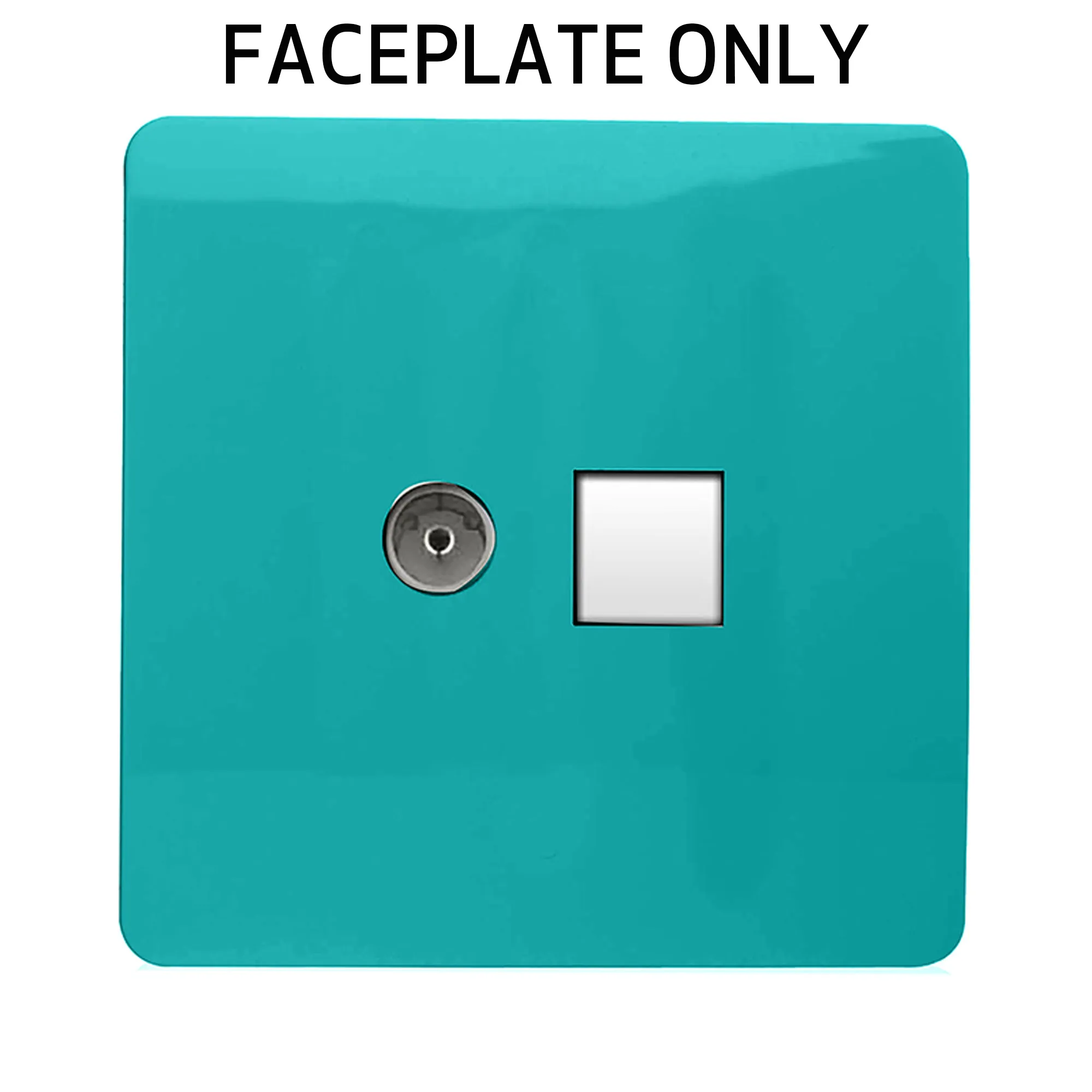 Bright Teal Spare Plate Wiring Accessories Trendi Decorative Screwless